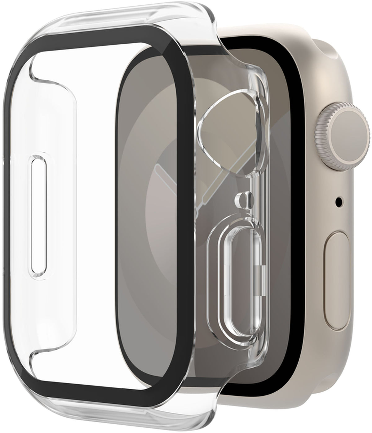 Belkin ScreenForce TemperedCurve -kuori Apple Watch 40mm / 41mm -sarjalle, läpinäkyvä OVG003zzCL