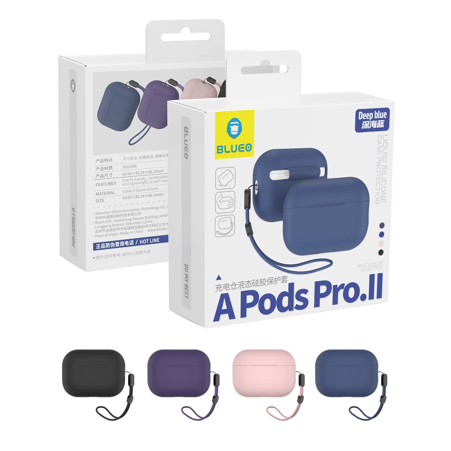 Blueo Liquid -kuori Apple AirPods Pro 2:lle, Laivastonsininen