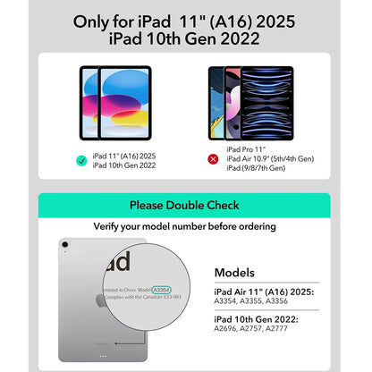 Näppäimistökotelo Apple iPadille (2025) / (2022), ESR, Rebound, Harmaa