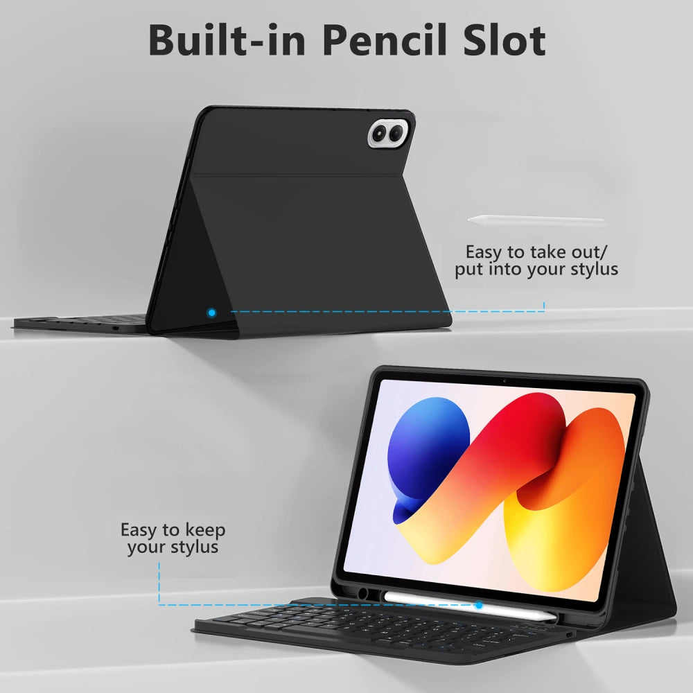Suojakotelo näppäimistöllä Xiaomi Poco Pad M1 / Redmi Pad 2 Pro, Tech-Protect, SC PEN, Musta