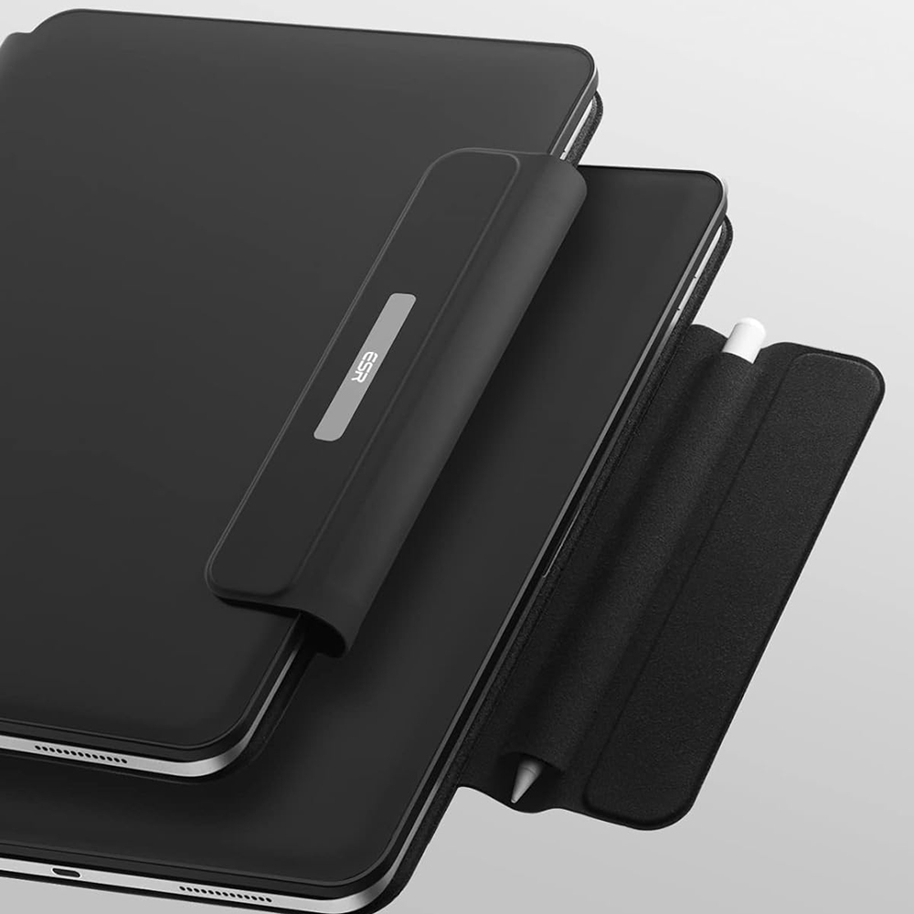 Näppäimistökotelo Apple iPadille (2025) / (2022), ESR, Rebound, Musta, Uudelleenpakattu
