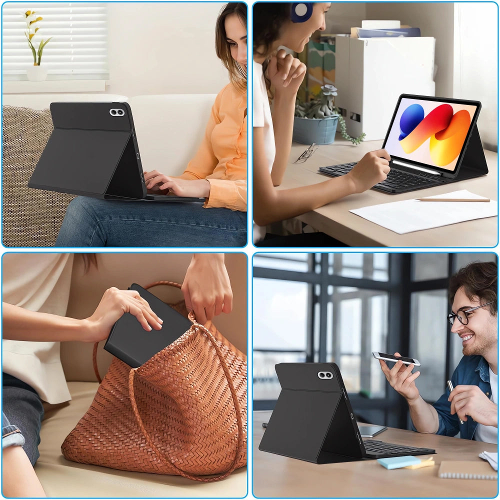 Suojakotelo näppäimistöllä Xiaomi Poco Pad M1 / Redmi Pad 2 Pro, Tech-Protect, SC PEN, Musta