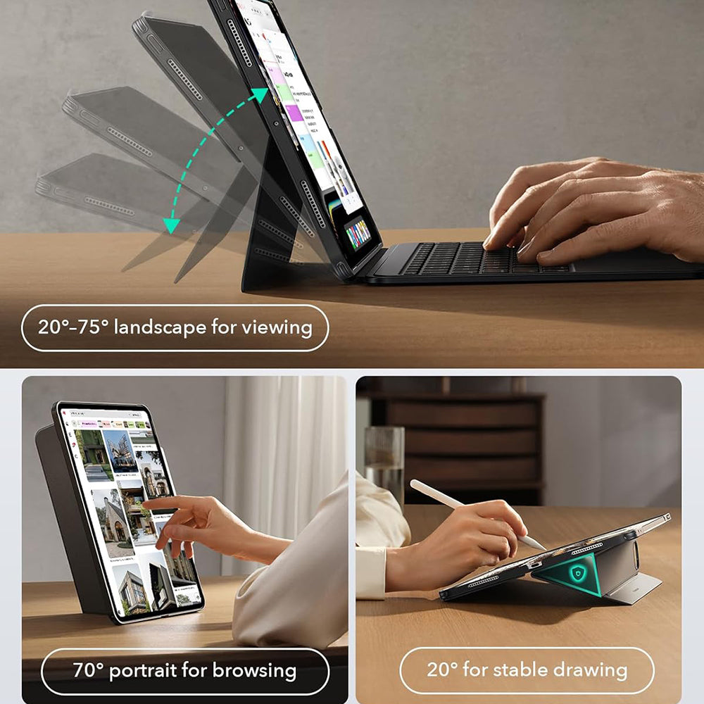 Kotelo näppäimistöllä Apple iPad Pro 11 (2024), ESR, Shift, Harmaa