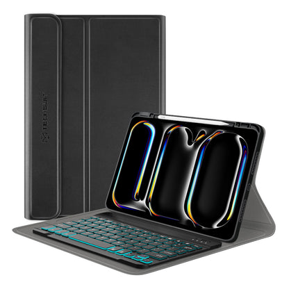 Suojakotelo näppäimistöllä Apple iPad Pro 11 (2024), Techsuit, CozyTab, Musta