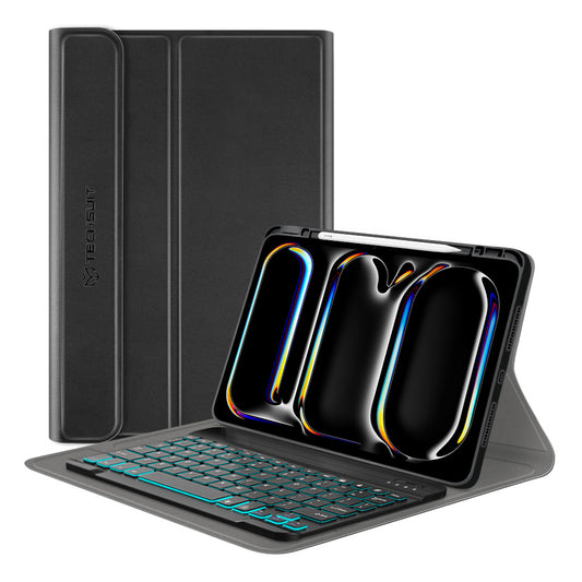 Suojakotelo näppäimistöllä Apple iPad Pro 11 (2024), Techsuit, CozyTab, Musta