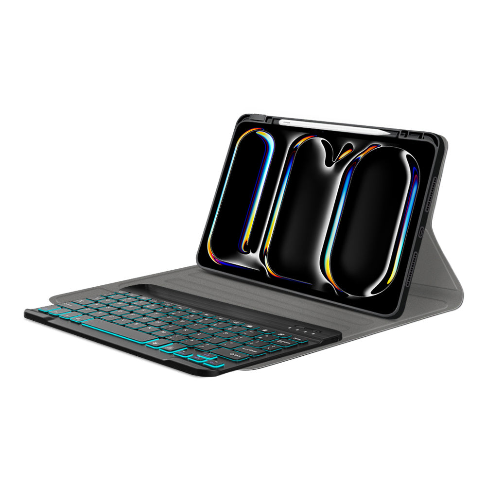 Suojakotelo näppäimistöllä Apple iPad Pro 11 (2024), Techsuit, CozyTab, Musta