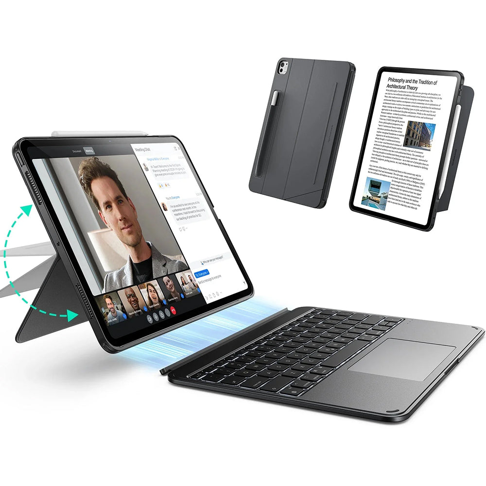 Näppäimistökotelo Apple iPad Pro 13 (2024), ESR, Shift, Harmaa