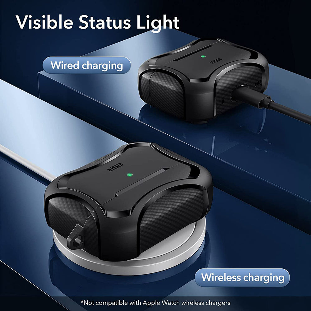 ESR Cyber Armor Tough -suojakotelo Apple AirPods Pro -sarjalle, Musta