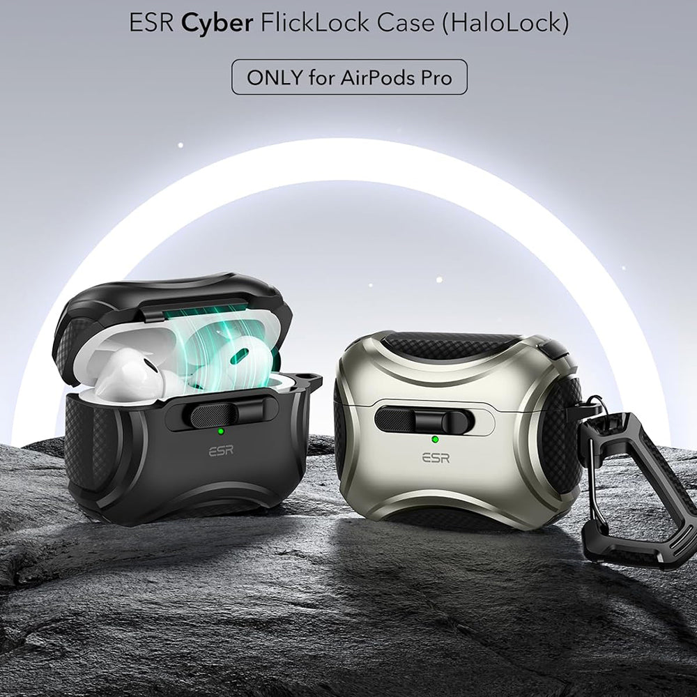 ESR Cyber -suojakotelo Apple AirPods Pro -sarjalle, Musta