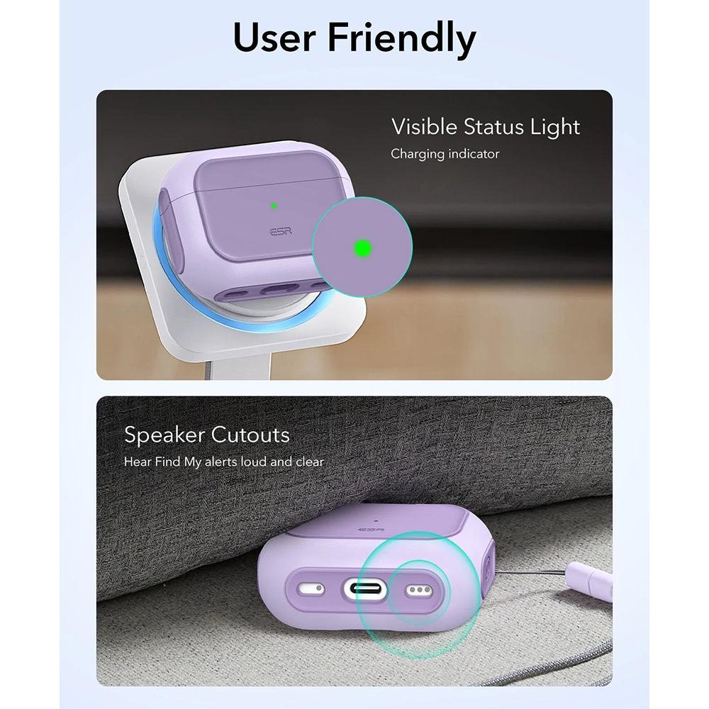 ESR Orbit Hybrid -suojakotelo Apple AirPods Pro 3:lle, Violetti