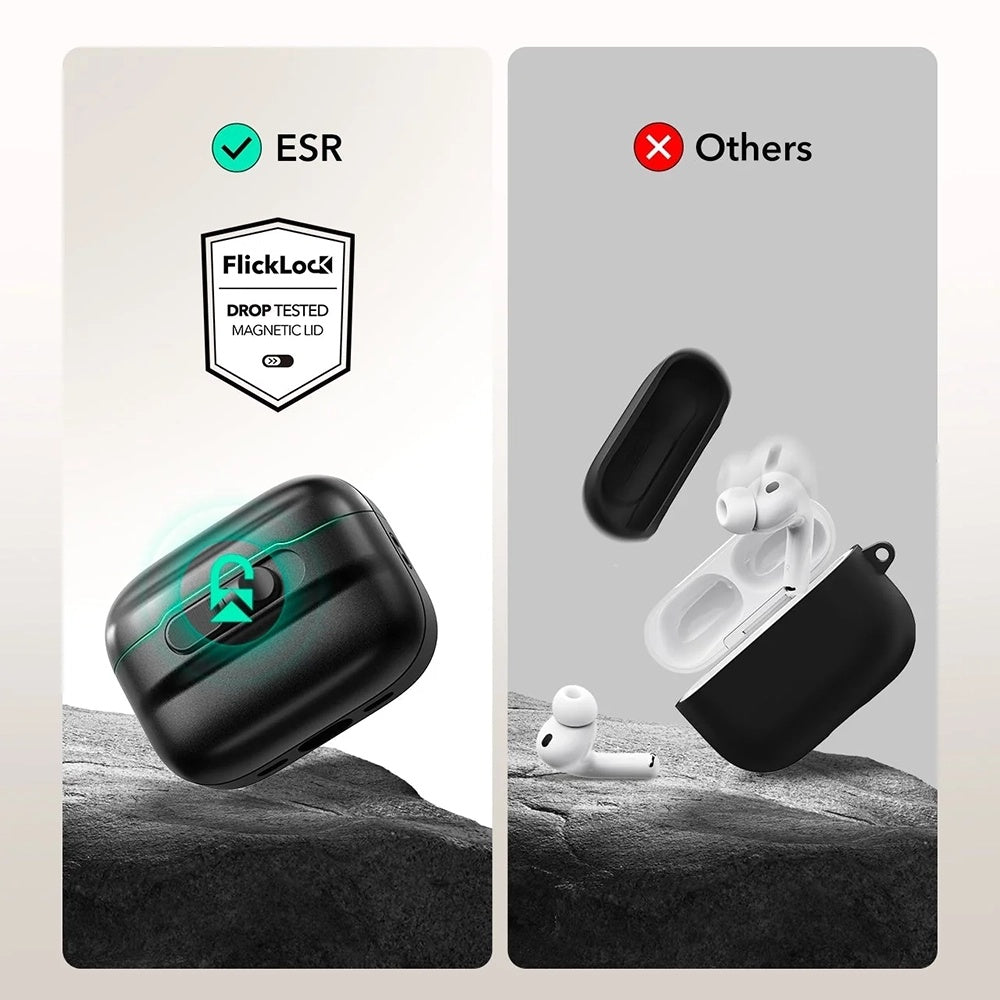 ESR Pulse Magnetic FlickLock -kotelo Apple AirPods Pro 3:lle, Valkoinen