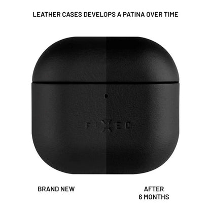 Fixed PodsLeather -kotelo Apple AirPods 4:lle, Musta
