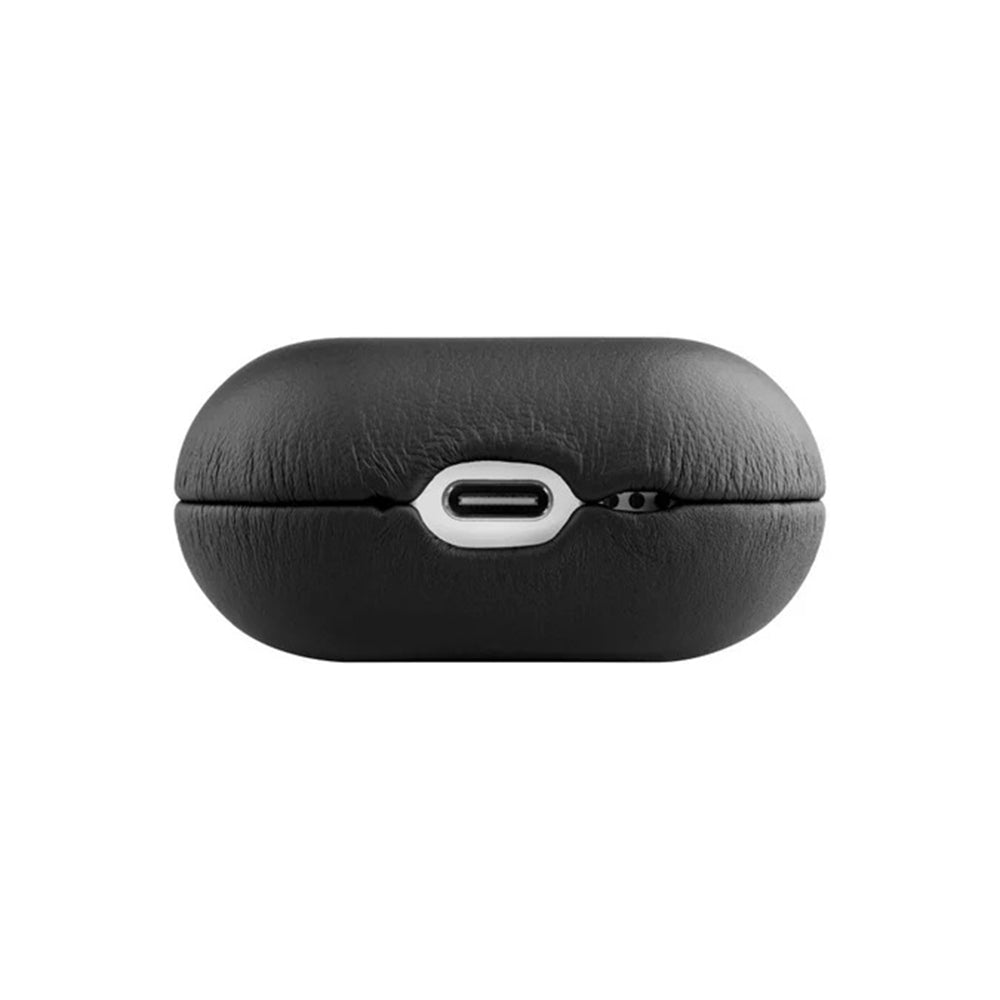 Fixed PodsLeather -kotelo Apple AirPods 4:lle, Musta