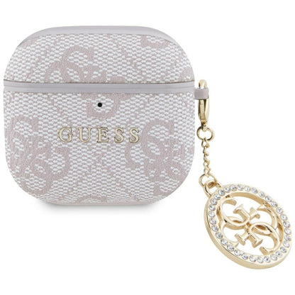 Guess 4G Strass Charm -kotelo Apple AirPods 4:lle, Pinkki