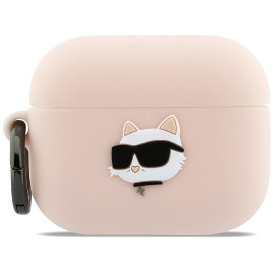 Karl Lagerfeld Silicone Choupette's Head 3D -suojakotelo Apple AirPods Pro 3:lle, Pinkki
