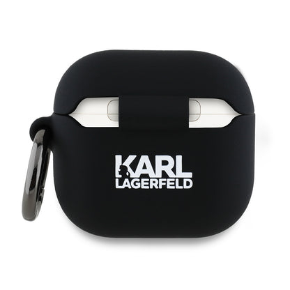 Karl Lagerfeld 3D Karl's Head -suojakotelo Apple AirPods 4:lle, Musta