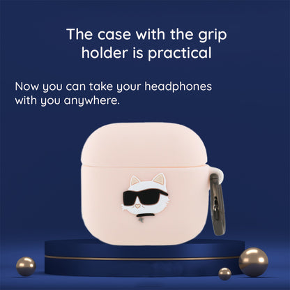 Karl Lagerfeld 3D Karl's Head -suojakotelo Apple AirPods 4:lle, Musta