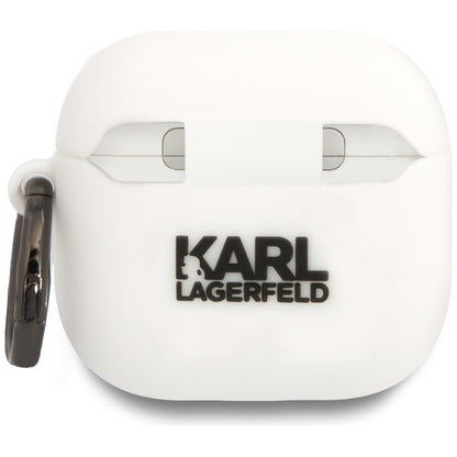 Karl Lagerfeld 3D NFT Karl's Head -suojakotelo Apple AirPods 4:lle, Valkoinen