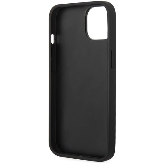 Kuori Apple iPhone 14 Plus:lle, Karl Lagerfeld, Saffiano Monogram Metallilogo, Musta