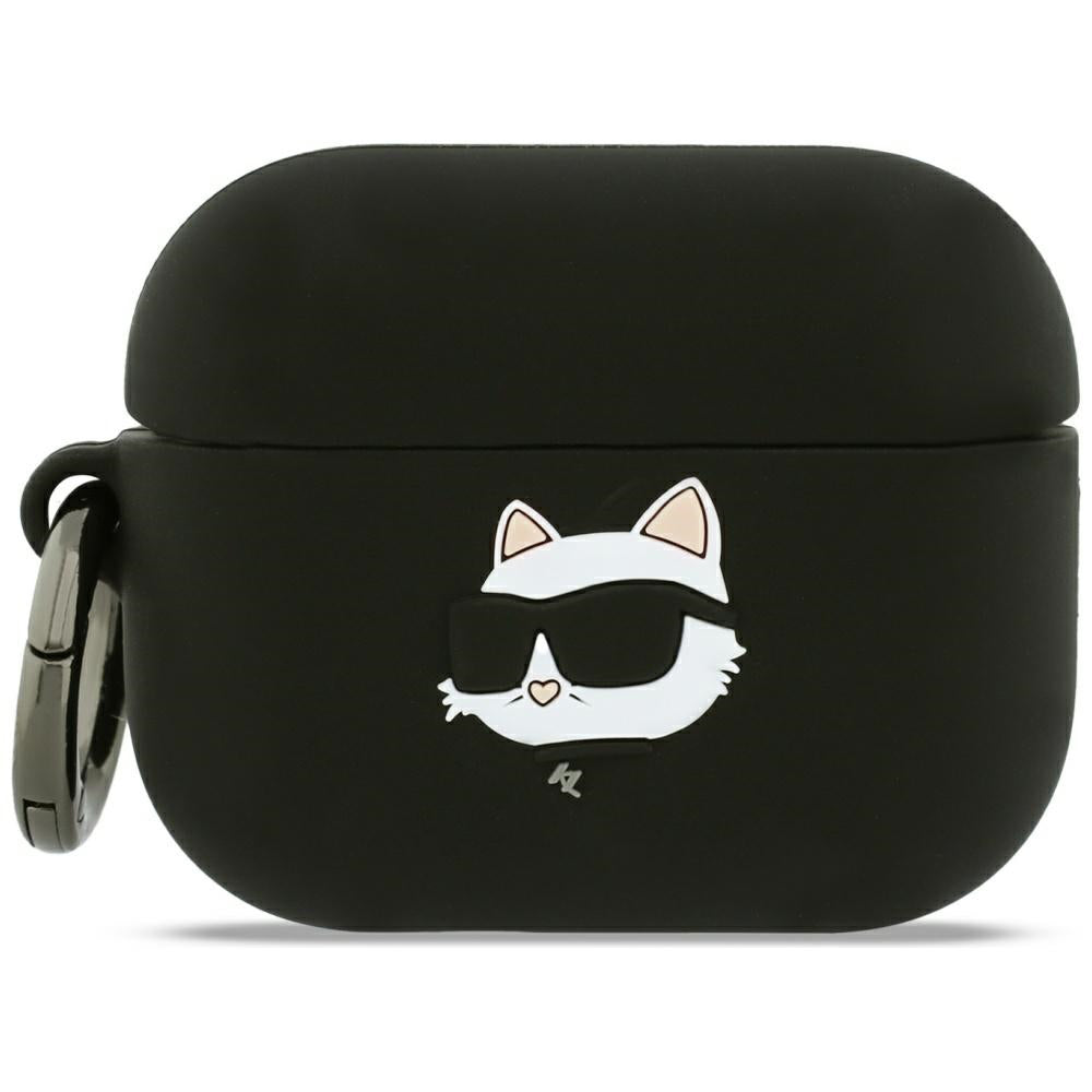 Karl Lagerfeld Silicone Choupette's Head 3D Case for Apple AirPods Pro 3, Black