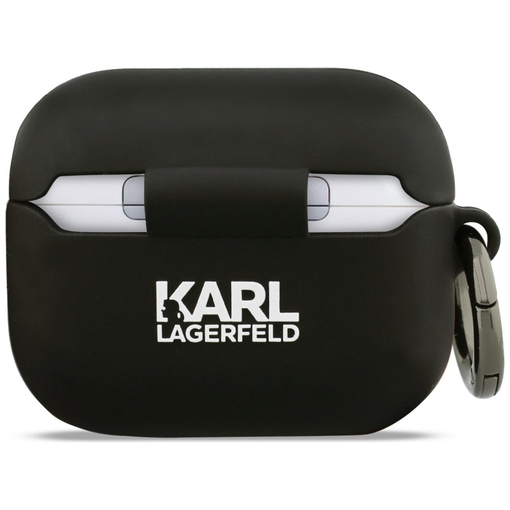 Karl Lagerfeld Silicone Karl & Choupette 3D -suojakotelo Apple AirPods Pro 3:lle, Musta