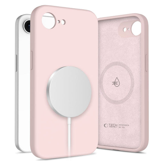 MagSafe-kotelo Apple iPhone 16e:lle, Tech-Protect, nestemäinen silikoni, vaaleanpunainen