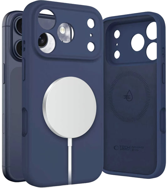MagSafe Case for Apple iPhone 17 Pro, Tech-Protect, Silicone, Navy Blue