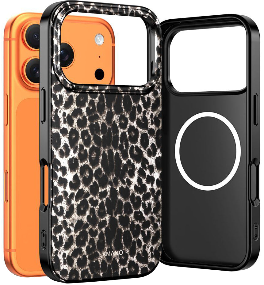 MagSafe-kotelo Apple iPhone 17 Prolle, Tech-Protect, Lamano Leopard, Musta