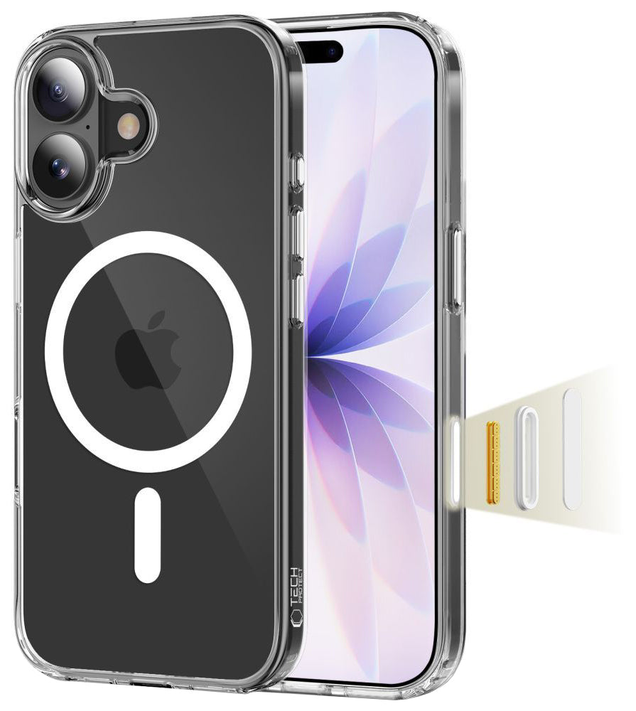MagSafe-kotelo Apple iPhone 17:lle, Tech-Protect, Flexair Hybrid CC, Läpinäkyvä