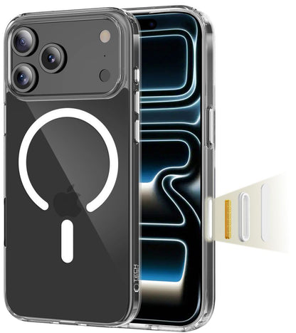 MagSafe-kotelo Apple iPhone 17 Prolle, Tech-Protect, Flexair Hybrid CC, Läpinäkyvä