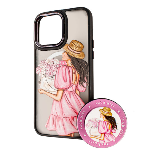 MagSafe-kuori Apple iPhone 14 Pro Maxille, BOTER, MagPopsocket Luck Girl, Monivärinen