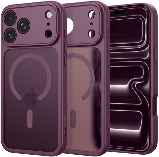 MagSafe-kuori Apple iPhone 18 Pro / 17 Pro:lle, Tech-Protect, BasicMag, Matta Viininpunainen
