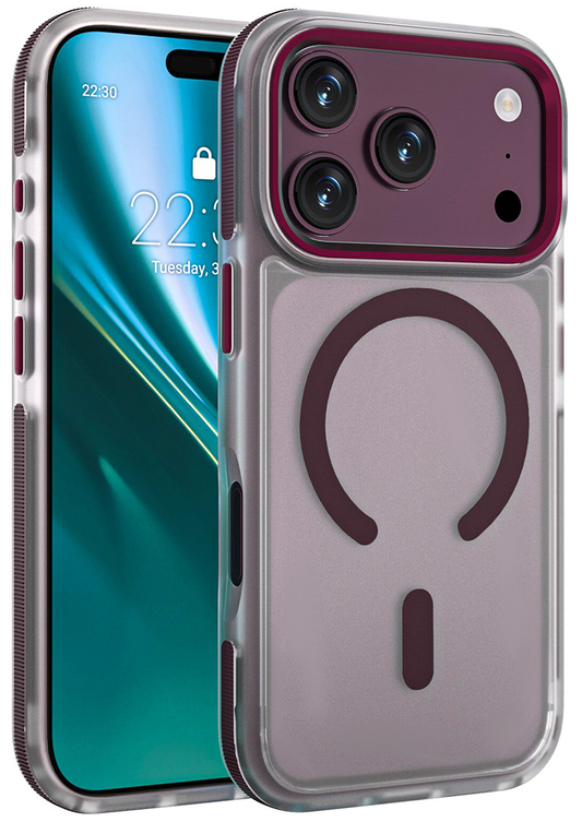 MagSafe-kuori Apple iPhone 18 Pro / 17 Pro:lle, Etteri, Icy Mag, Viininpunainen