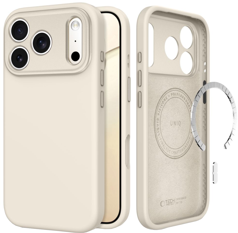 MagSafe-kuori Apple iPhone 18 Pro / 17 Pro:lle, Tech-Protect, Uniq CC, Beige