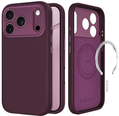 MagSafe-kuori Apple iPhone 18 Pro / 17 Pro:lle, Tech-Protect, Uniq CC, Viininpunainen
