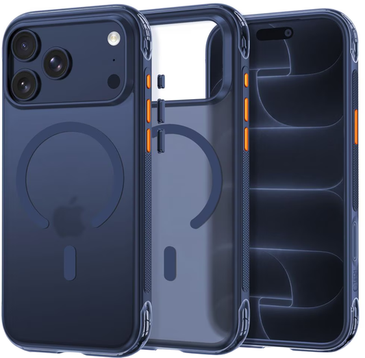 MagSafe-kuori Apple iPhone 18 Pro / 17 Pro:lle, Tech-Protect, MagAir CC, Matta Laivastonsininen