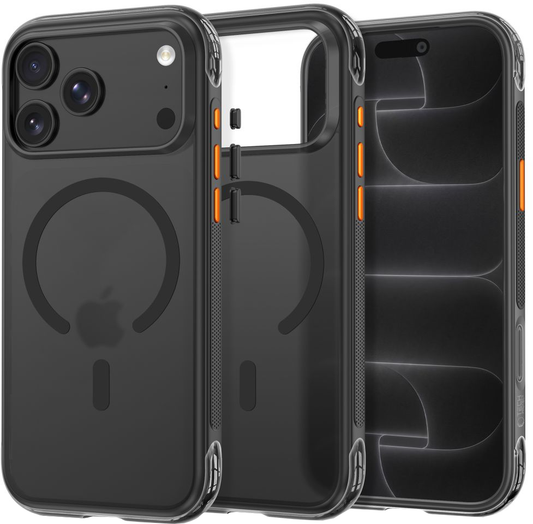 MagSafe-kuori Apple iPhone 18 Pro / 17 Pro:lle, Tech-Protect, MagAir CC, Matta Musta