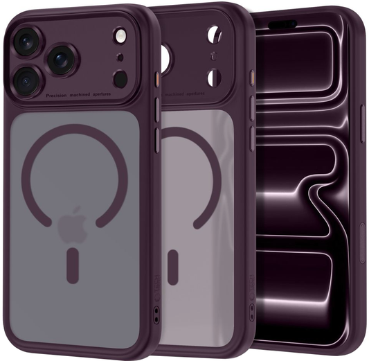MagSafe-kuori Apple iPhone 18 Pro / 17 Pro:lle, Tech-Protect, MagPeak CC, Matta Viininpunainen