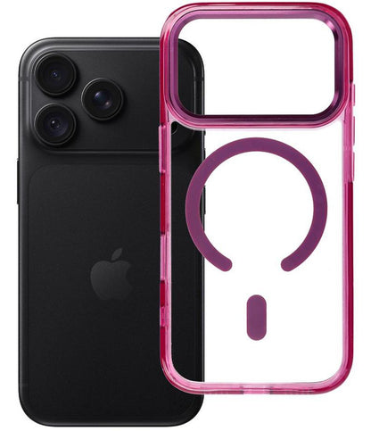 MagSafe-suojakuori Apple iPhone 18 Pro / iPhone 17 Pro -puhelimelle, OEM, Frame Clear Hybrid, viininpunainen
