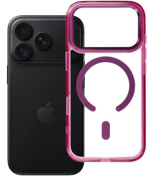 MagSafe-suojakuori Apple iPhone 18 Pro / iPhone 17 Pro -puhelimelle, OEM, Frame Clear Hybrid, viininpunainen