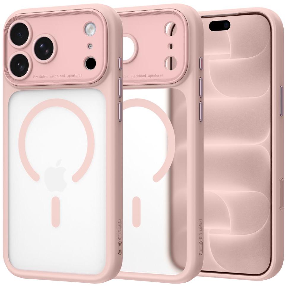 MagSafe-suojakuori Apple iPhone 18 Pro / 17 Pro -puhelimelle, Tech-Protect, MagPeak CC, mattapinkki