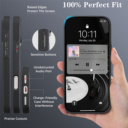 MagSafe-kuori Apple iPhone 17 Pro:lle, OEM, hiilikuituinen metallirengas, musta