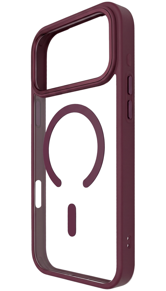 MagSafe Case for Apple iPhone 18 Pro / 17 Pro, OEM, Color Clear Mag, Burgundy