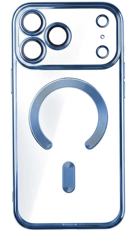 MagSafe Case for Apple iPhone 18 Pro Max / 17 Pro Max, OEM, Color Chrome Mag, Blue