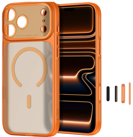 MagSafe-kuori Apple iPhone 18 Pro Max / 17 Pro Max, Tech-Protect, MagPrime CC, Matta Oranssi