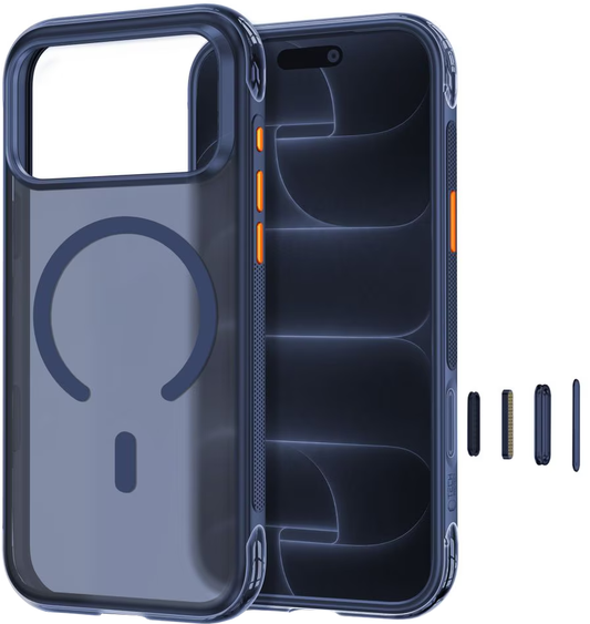 MagSafe-kuori Apple iPhone 18 Pro / 17 Pro:lle, Tech-Protect, MagAir CC, Matta Laivastonsininen