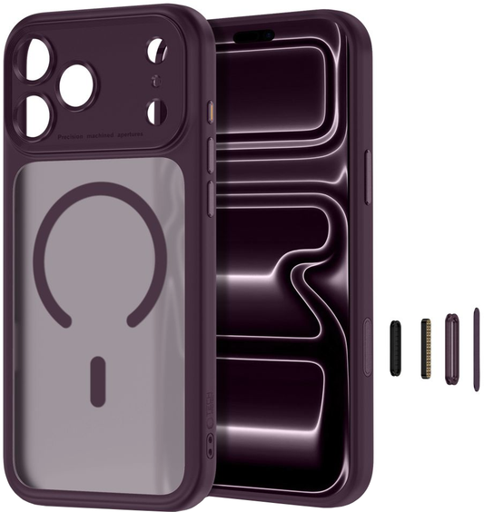 MagSafe-kuori Apple iPhone 18 Pro Max / 17 Pro Max, Tech-Protect, MagPeak CC, Matta Viininpunainen