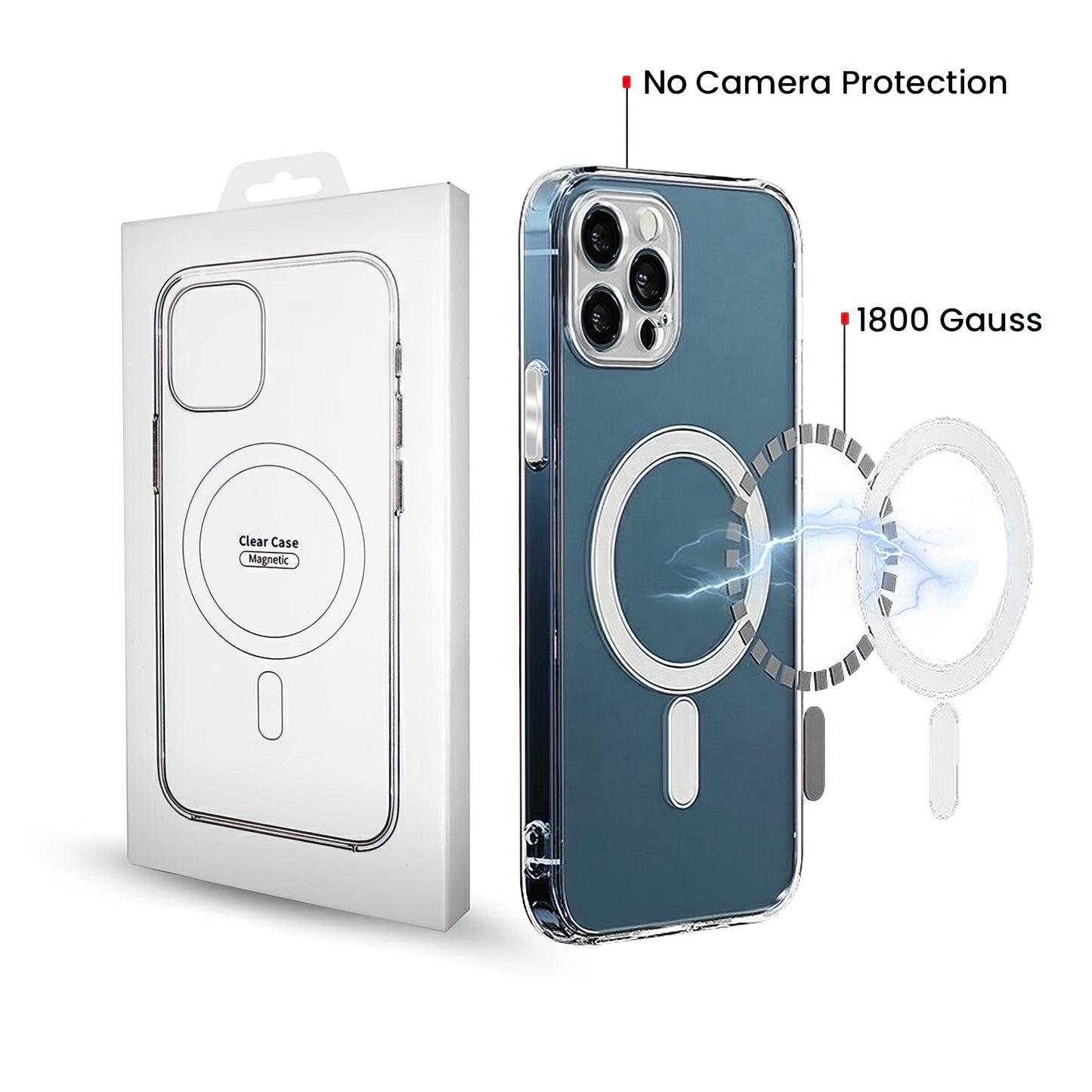 MagSafe-kotelo Apple iPhone 17:lle, OEM, Kirkas, Läpinäkyvä