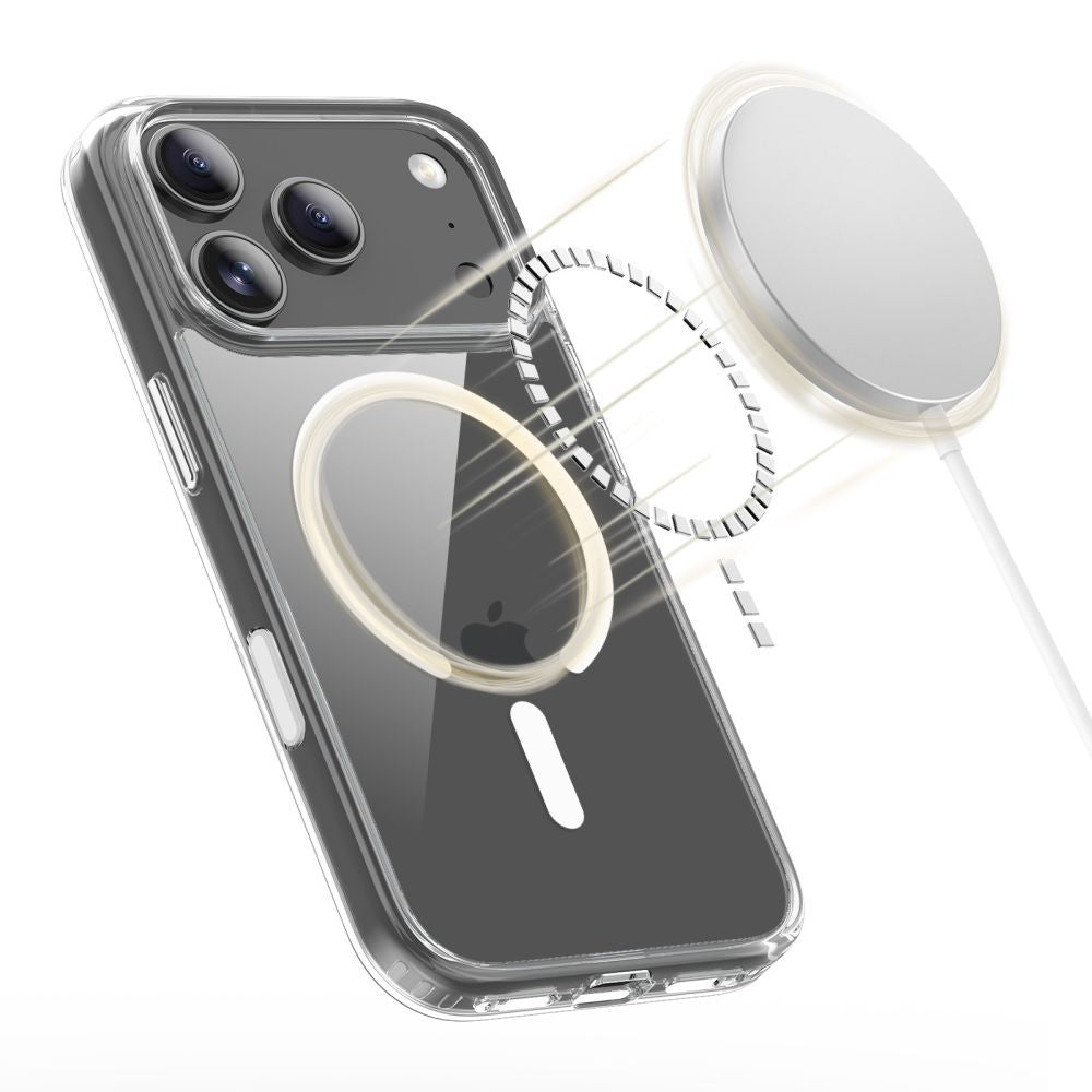 MagSafe-kotelo Apple iPhone 17 Prolle, Tech-Protect, Flexair Hybrid CC, Läpinäkyvä