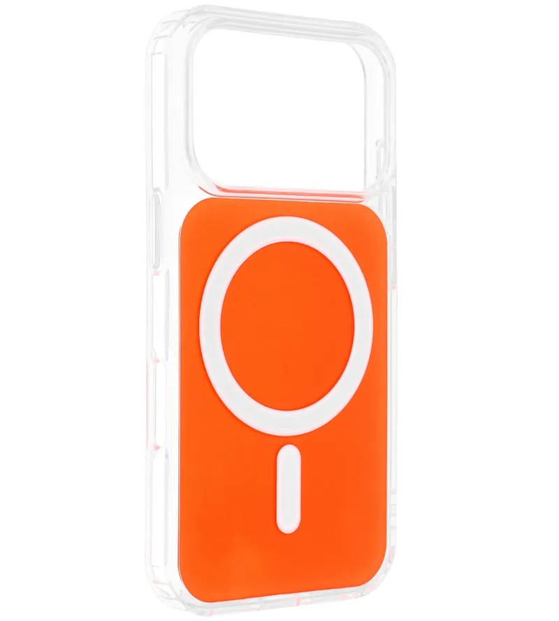 MagSafe Case for Apple iPhone 17e / 16e, OEM, Clear Fusion Mag Cover, Orange